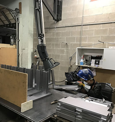 Stationary Fume Extractor installed by C&C Mechanical for Millworks Custom Manufacturing in Toronto, Ontario.